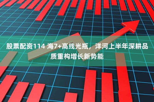 股票配资114 海7+高线光瓶，洋河上半年深耕品质重构增长新势能