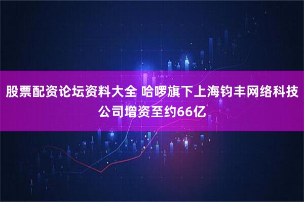 股票配资论坛资料大全 哈啰旗下上海钧丰网络科技公司增资至约66亿